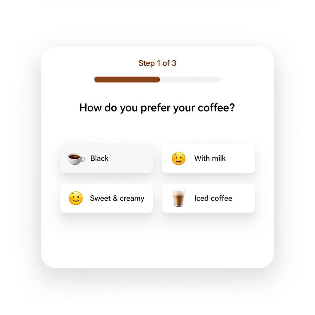 Voorbeeld van een product-quiz vraag in een Shopify-webshop